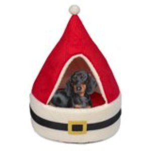 Vibrant Life Cozy Hideaway Christmas/Holiday Santa Jacket Pet Bed Size XS NWT